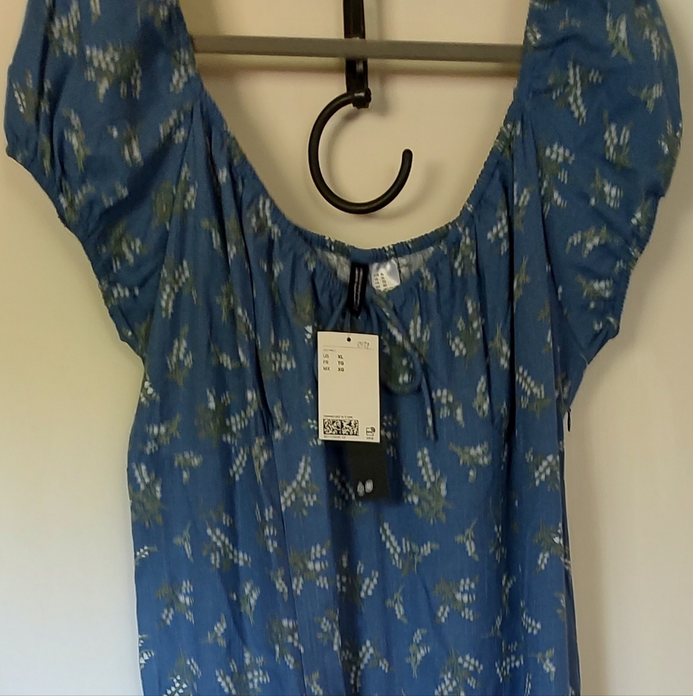 Floral Blue Women's Dress